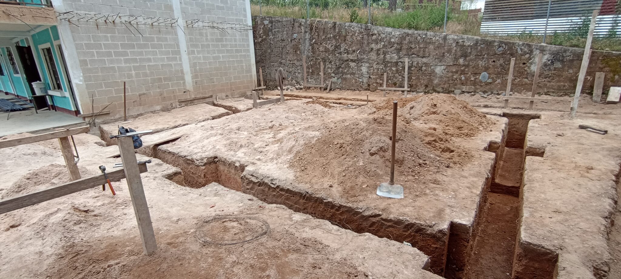 Vorbereitung des Fundaments in Los Yaxón Neboyá 2021